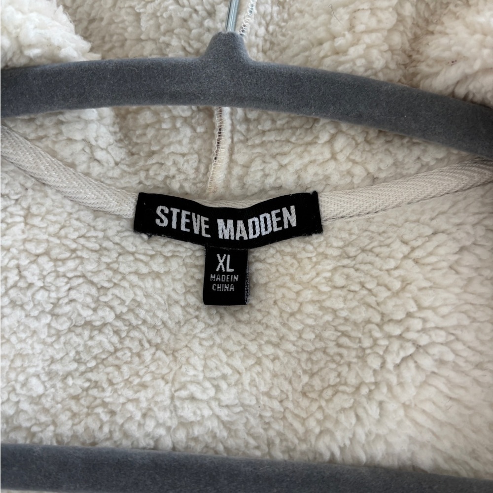 Steve Madden Women’s Sherpa Fleece Wrap Fairisle Print Hooded Jacket XL - Picture 6 of 8